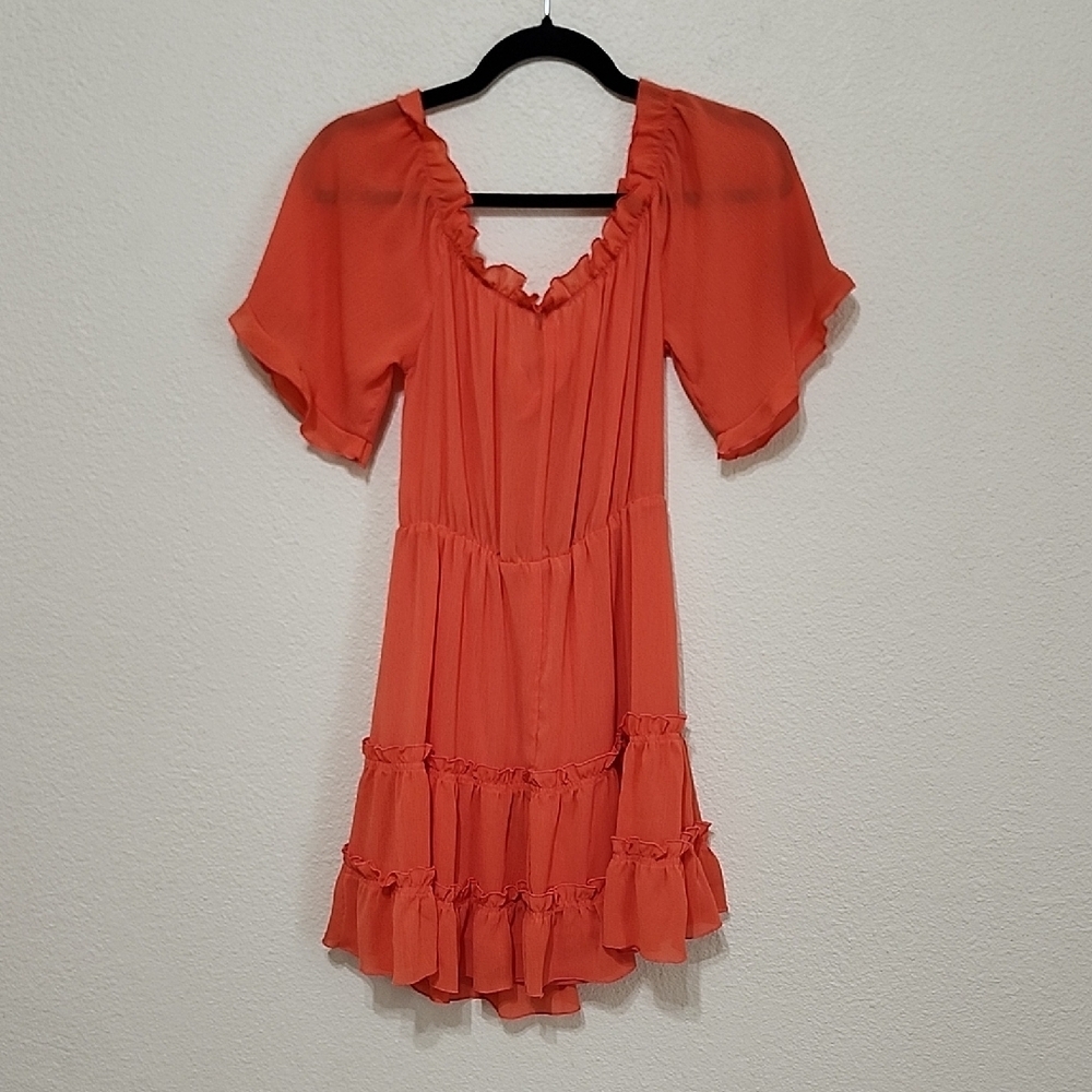 Pink Ruffled Tie Front Mini Sundress - Picture 9 of 12